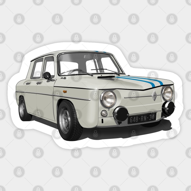 Renault R8 Gordini grey Sticker by candcretro